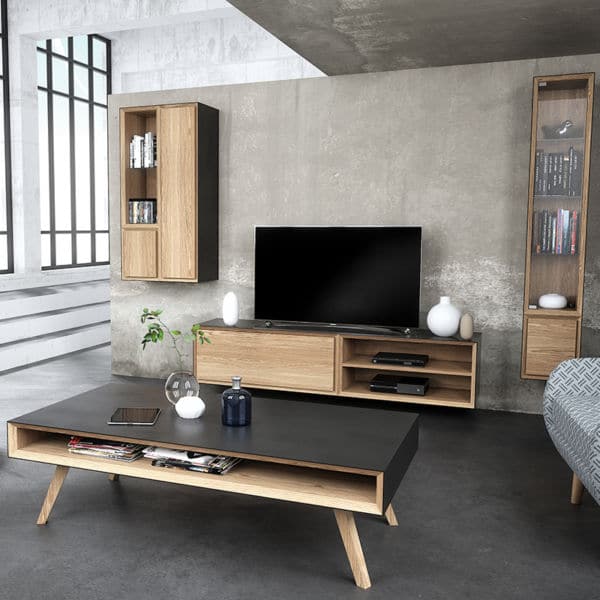 meubles de salon design scandinave métal bois sur mesure