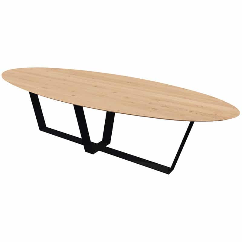 Table Oval métal bois design épuré et sur mesure