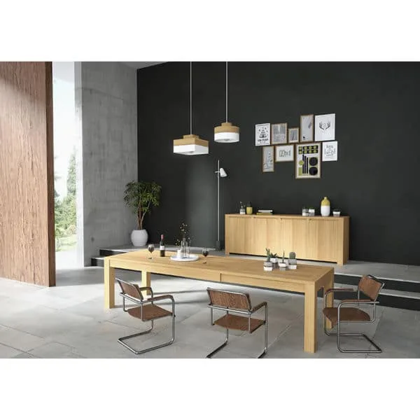 Table avec rallonges au design moderne en bois